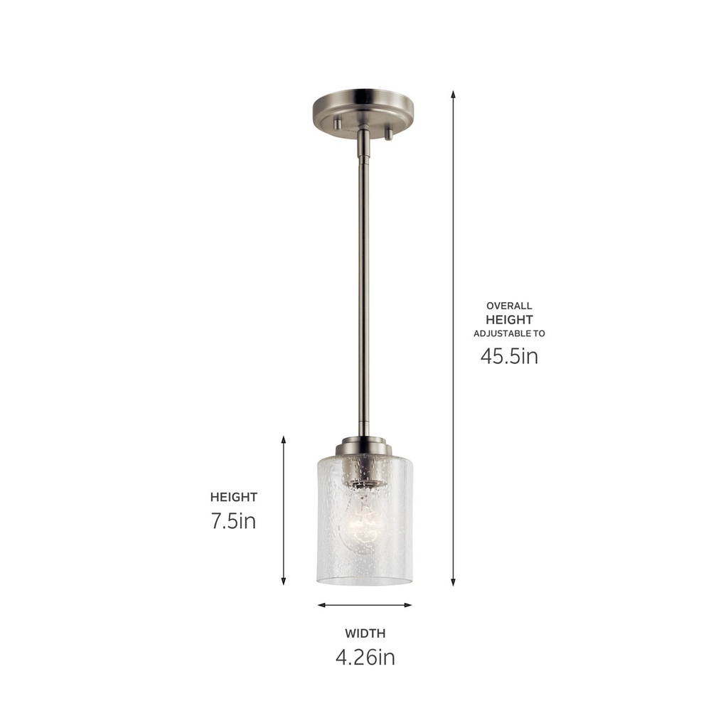 Winslow 7" 1 Light Mini Pendant in Nickel