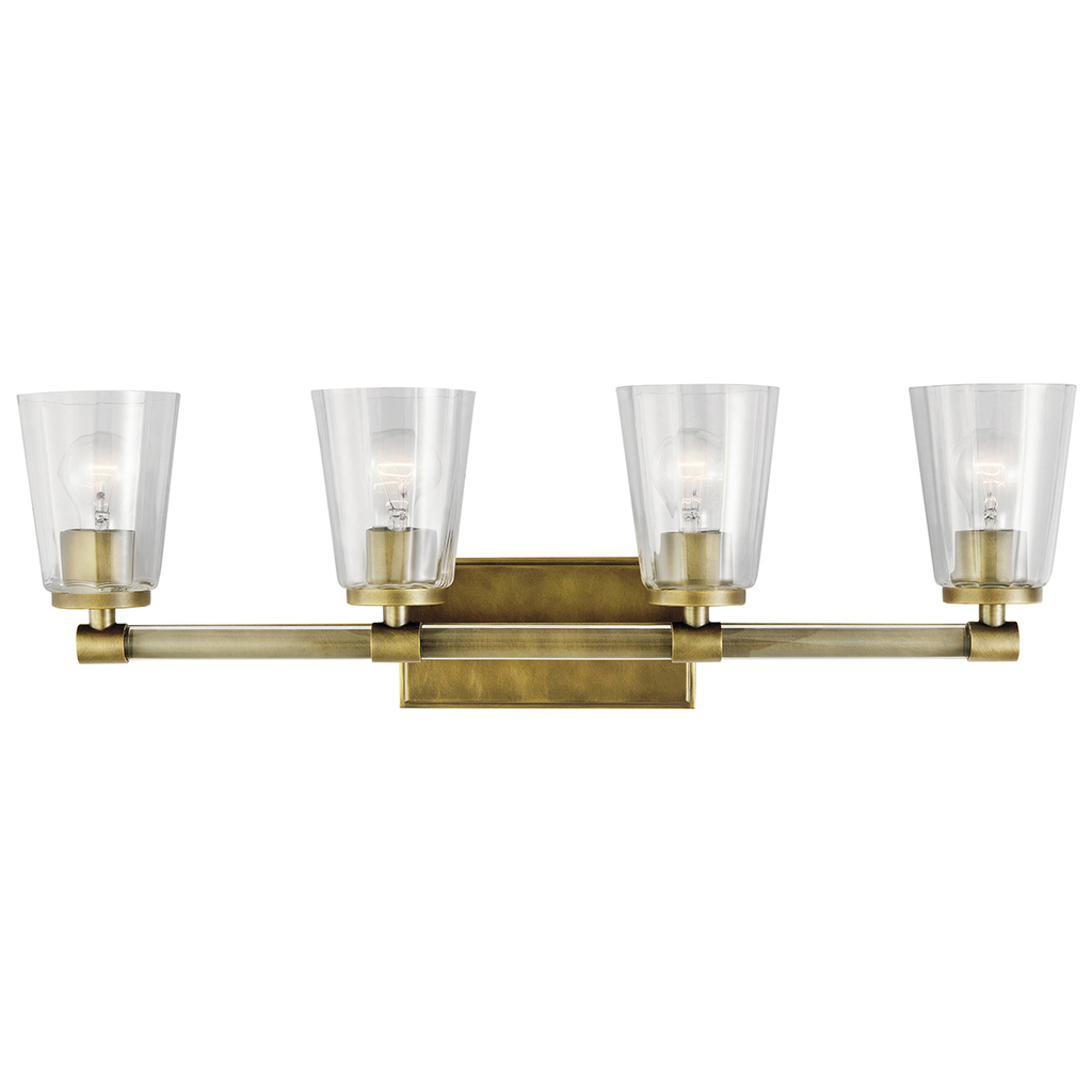 Product image for Kichler 45869NBR Audrea™ 4 Light Vanity Light Natural Brass
