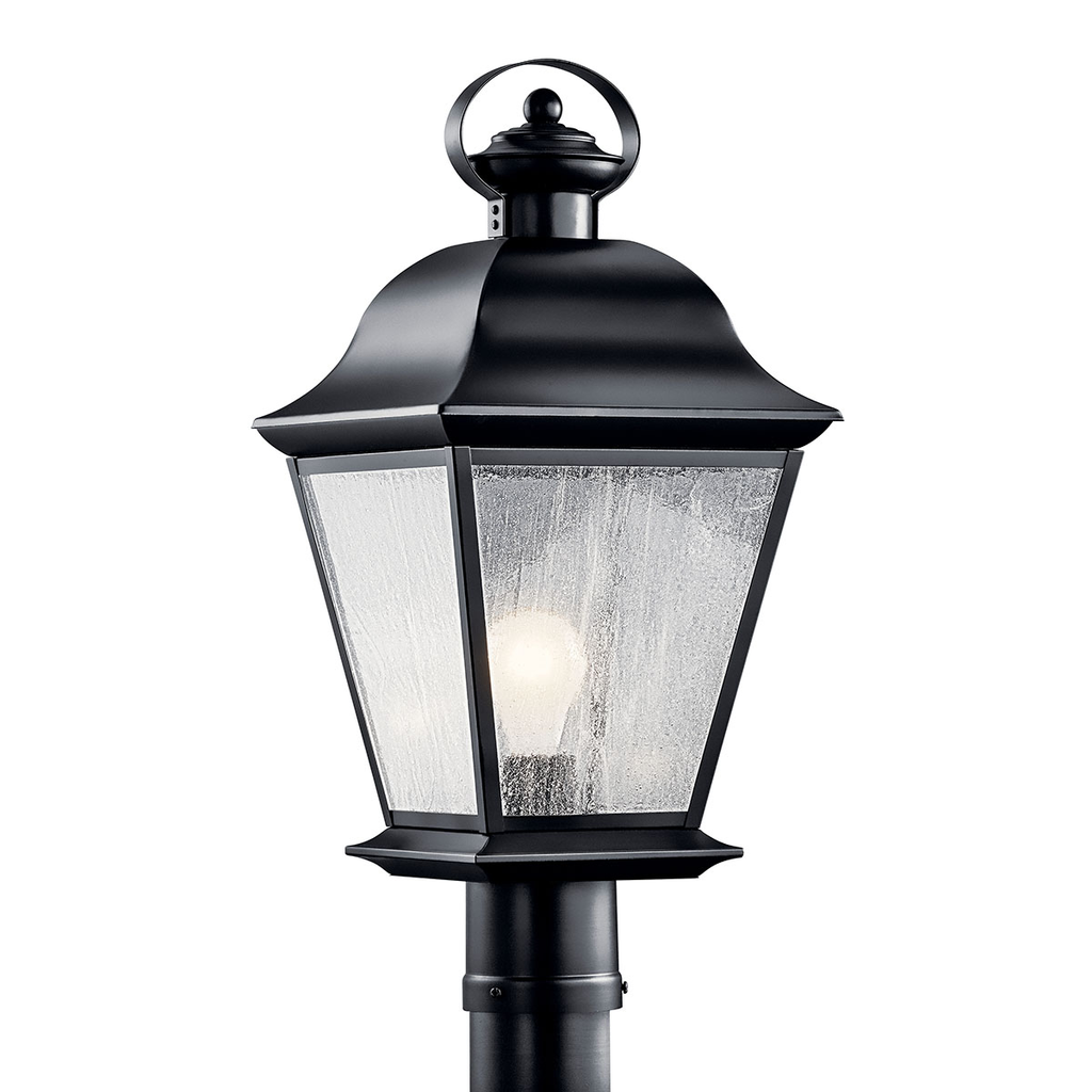 Product image for Kichler 9909BK Mount Vernon 1 Light Post Light Black