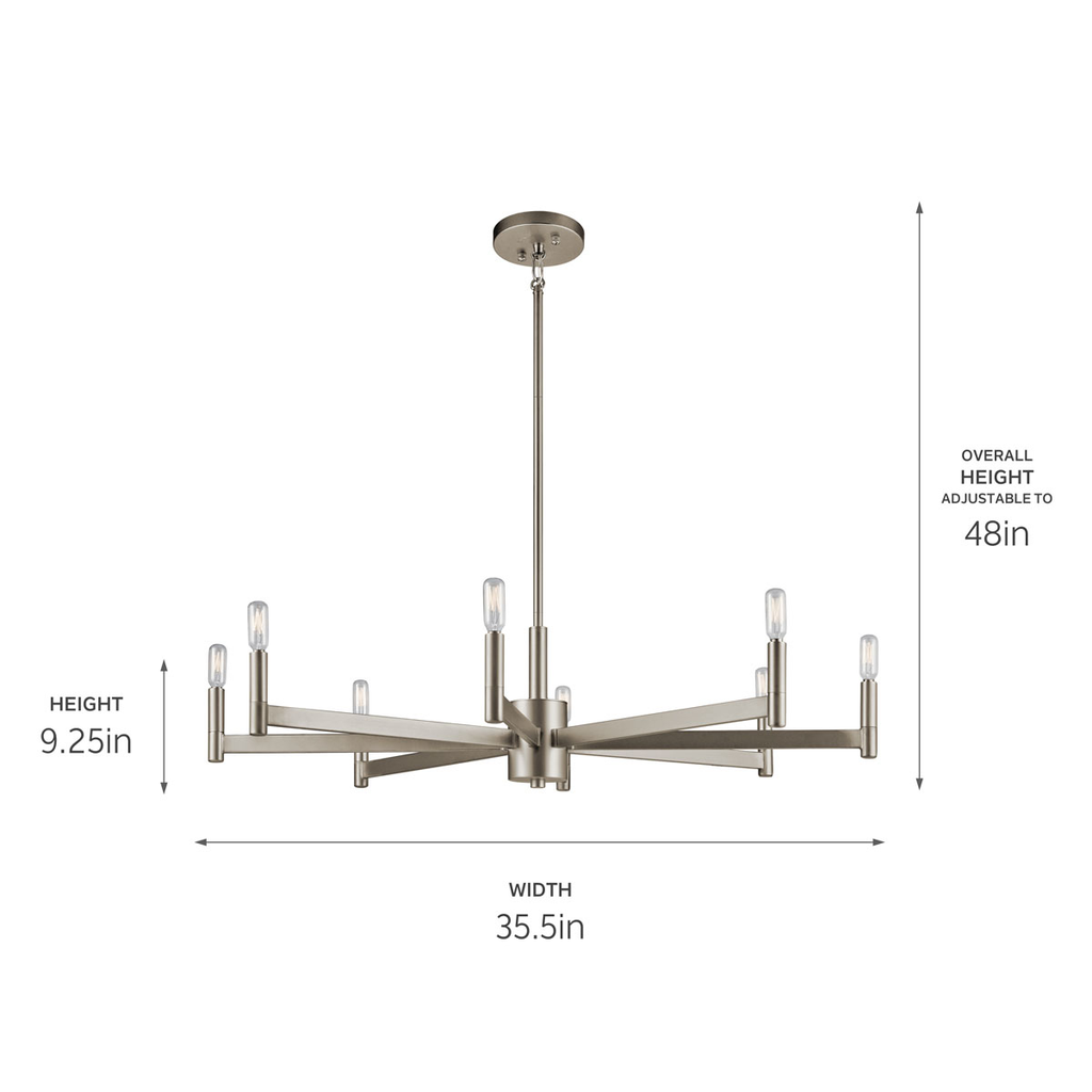 Erzo™ 8 Light Chandelier Satin Nickel