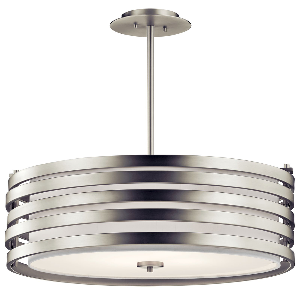 Product image for Kichler 43390NI Roswell™ 4 Light Pendant Brushed Nickel