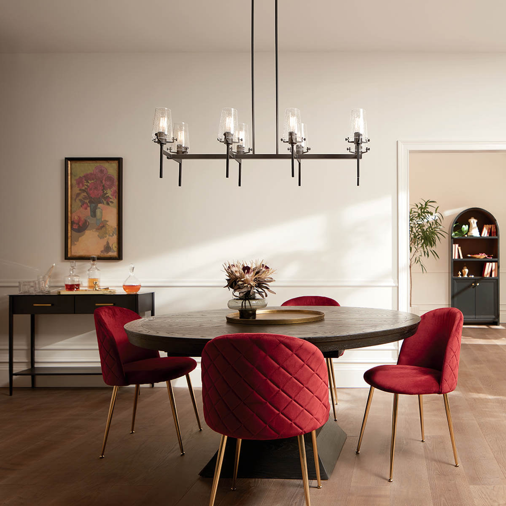 Product image for KICH 43696BK Linear Chandelier 8Lt