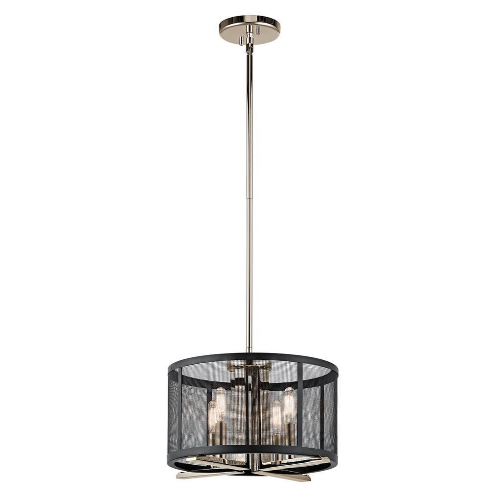 Product image for Kichler 43713PN Titus 4 Light Convertible Pendant Polished Nickel