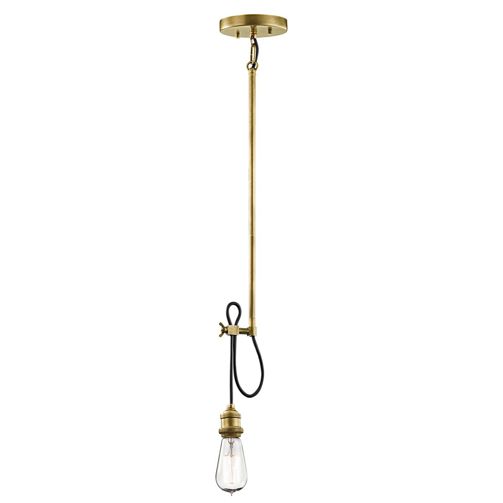 Product image for Kichler 43589NBR Rumer™ 1 Light Convertible Pendant Natural Brass