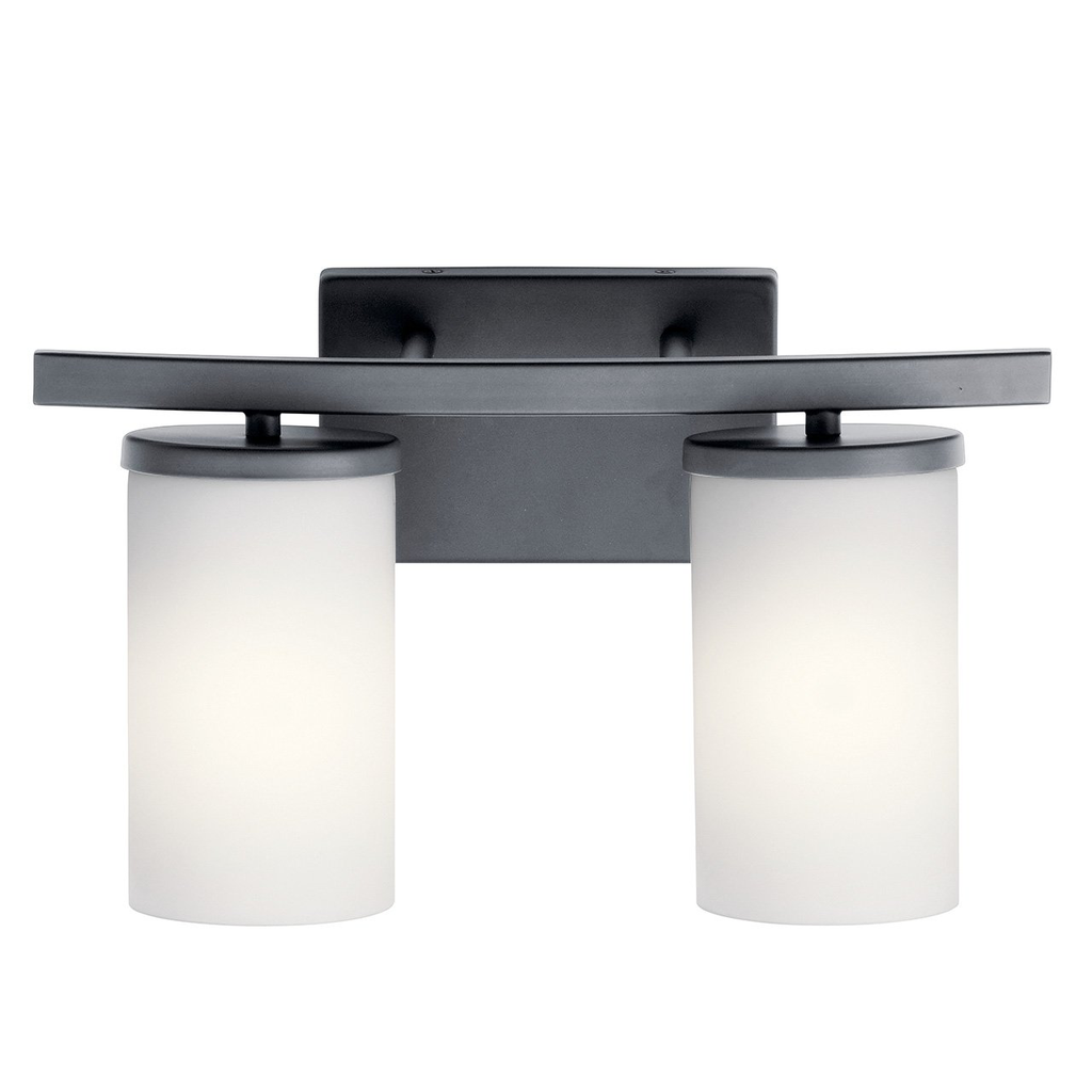 Product image for Kichler 45496BK Crosby 2 Light Vanity Light Black