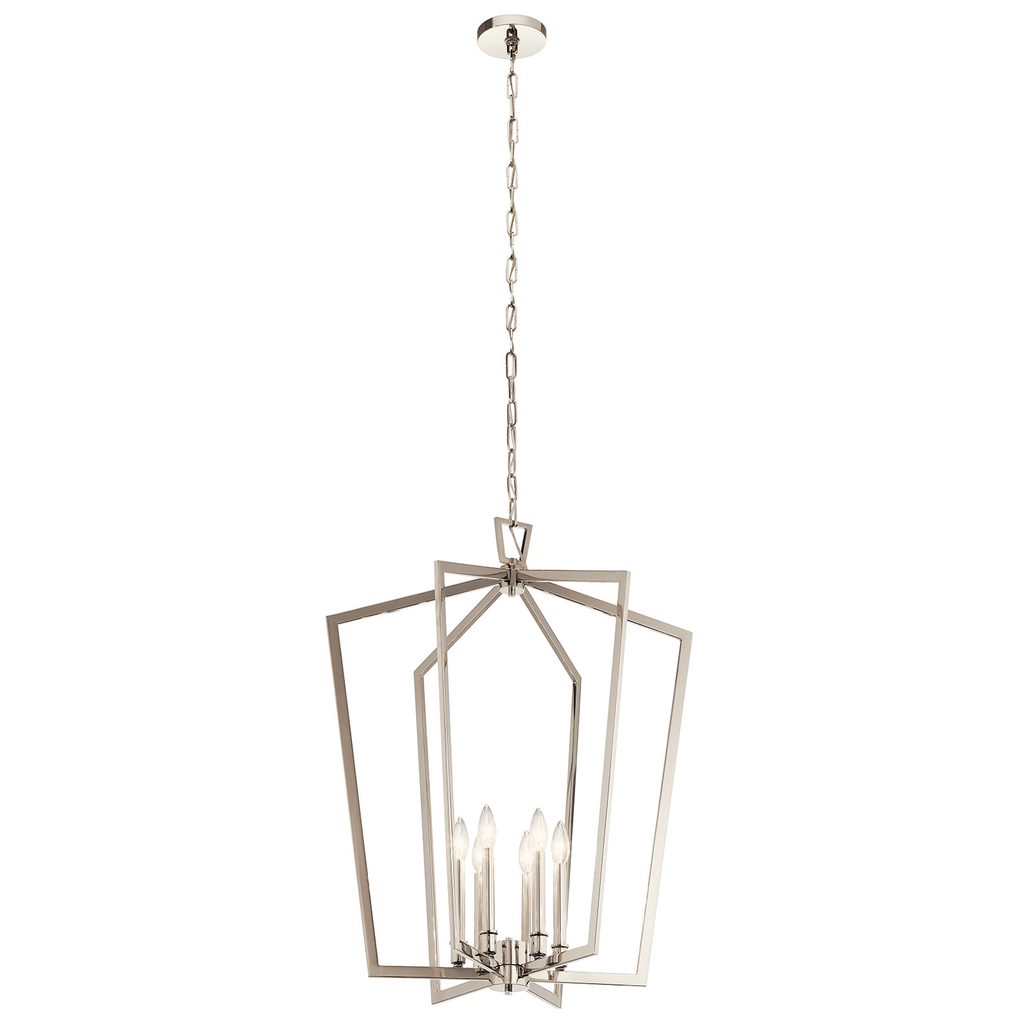 Product image for Kichler 43495PN Abbotswell™ 6 Light Chandelier Polished Nickel