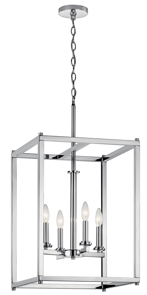 Product image for Kichler 43998CH Crosby 31" 4 Light Foyer Pendant Chrome