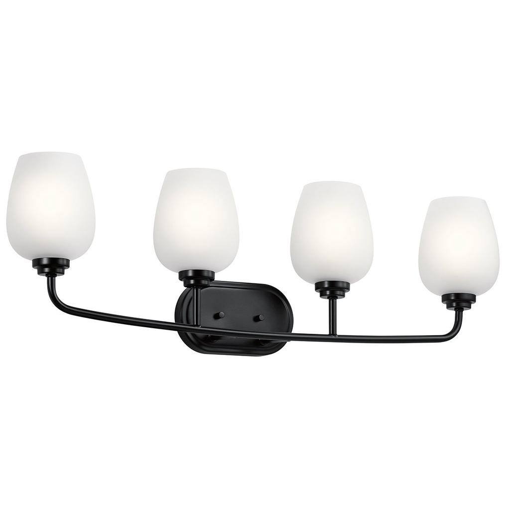 Product image for Kichler 45130BK Valserrano™ 33.5" 4 Light Vanity Light Black