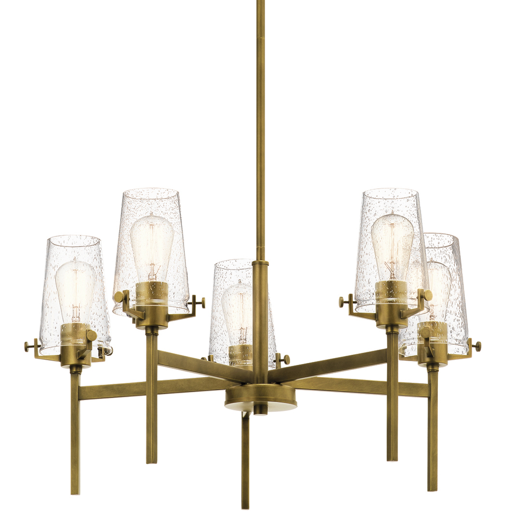 Product image for Kichler 43694NBR Alton 27" 5 Light Chandelier Natural Brass