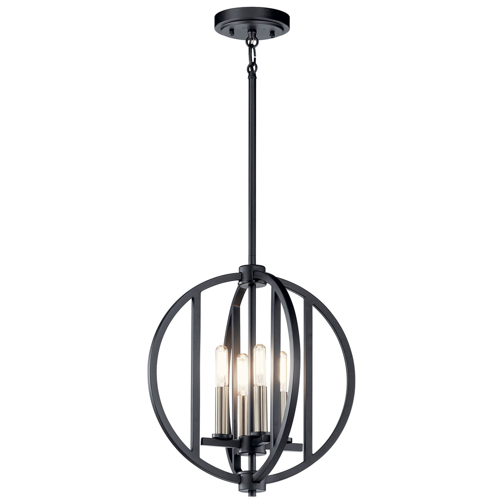 Product image for Kichler 43642BK Samural™ 4 Light Mini Chandelier Black