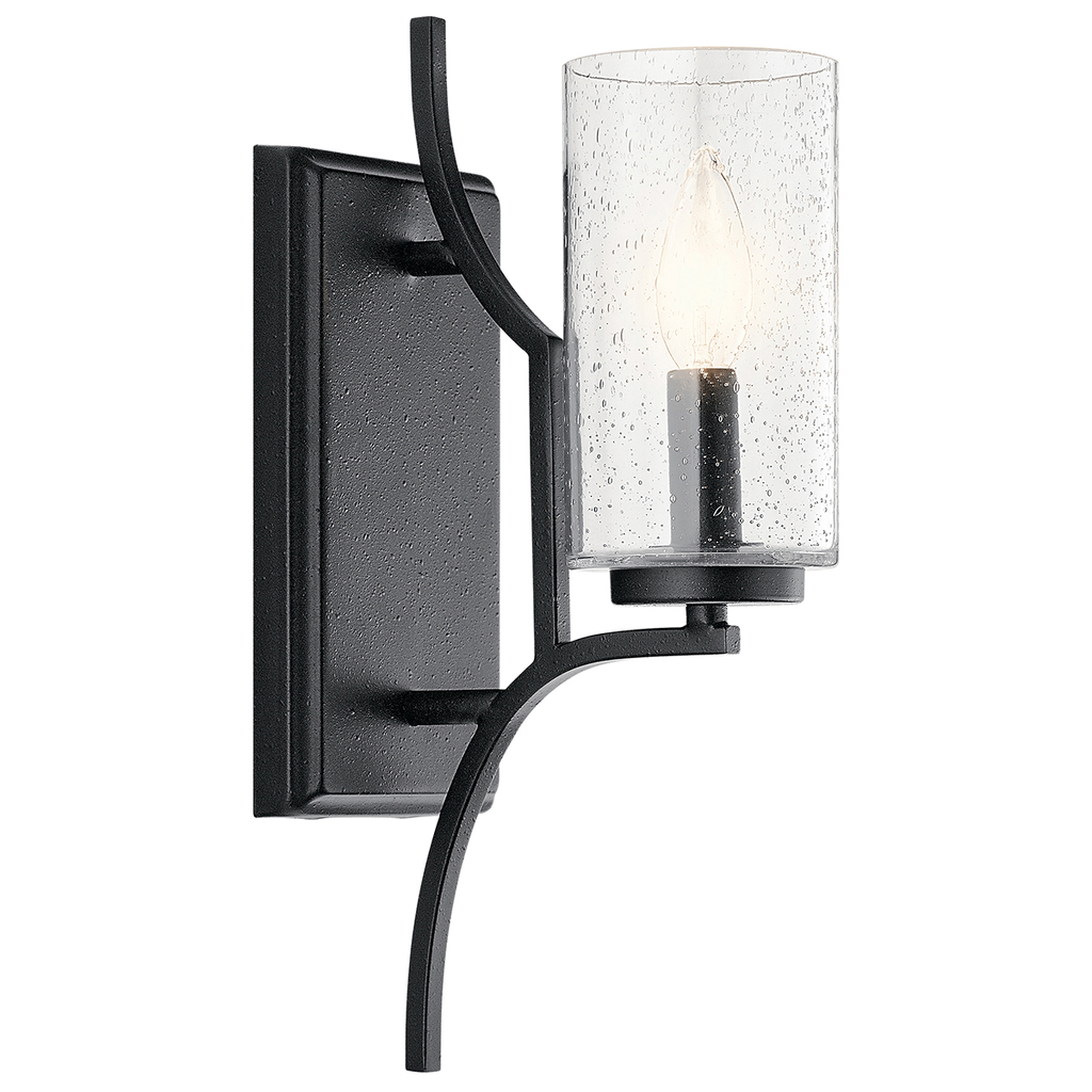 Product image for Kichler 44070DBK Vara 1 Light Wall Sconce Distressed Black