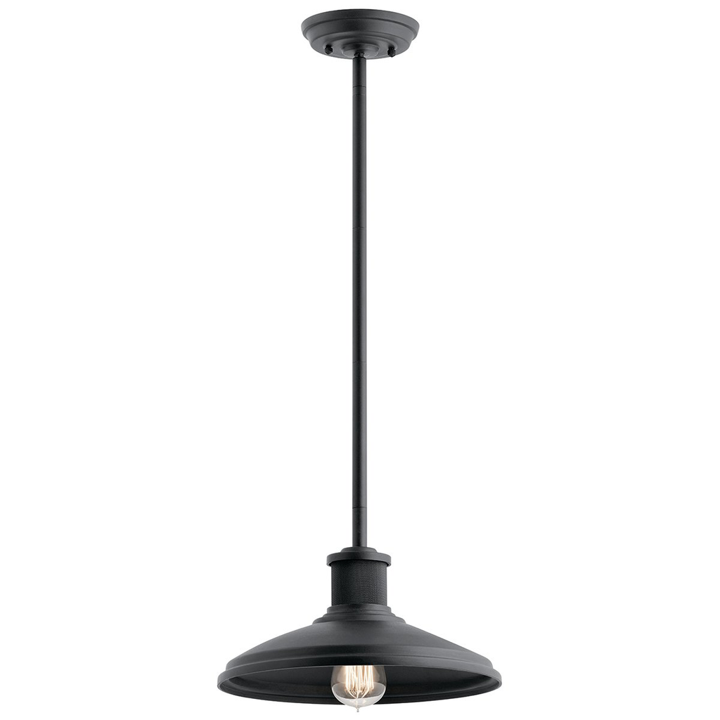 Product image for Kichler 49982BKT Allenbury™ 1 Light Convertible Pendant Textured Black
