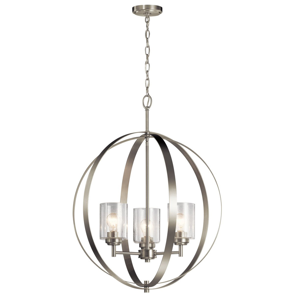 Product image for Kichler 44034NI Winslow™ 3 Light Chandelier Brushed Nickel