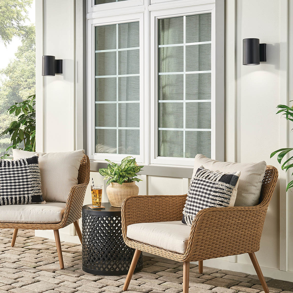 Product image for Kichler 11309BKTLED Cylinder 3000K LED 7. Wall Light