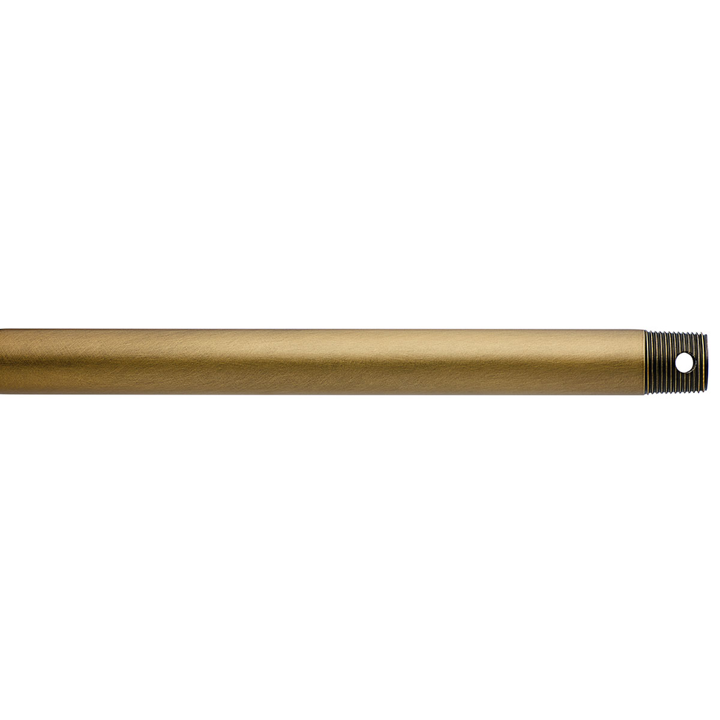 Product image for Kichler 360000NBR Dual Threaded 12" Downrod Natural Brass