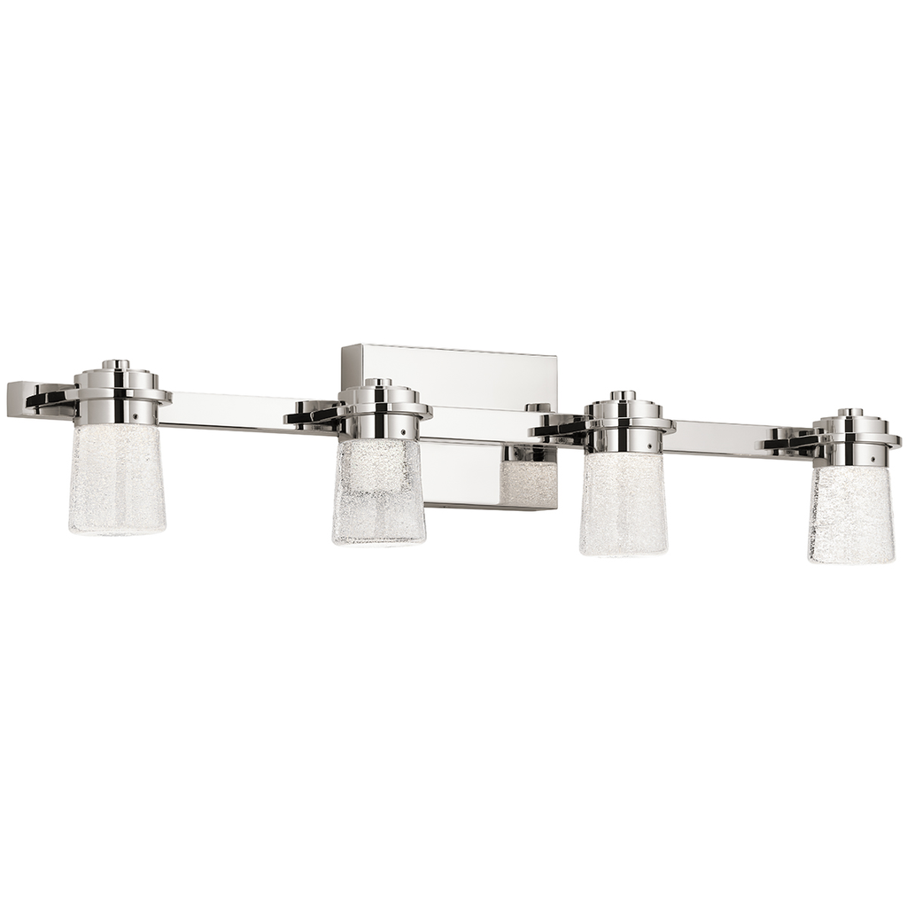 Product image for Kichler 85071PN Vada 3000K LED 4 Light Vanity Light Polished Nickel