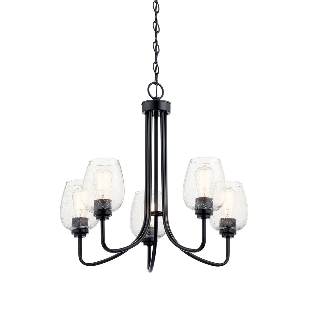 Product image for Kichler 44377BKCS Valserrano™ 5 Light Chandelier Black