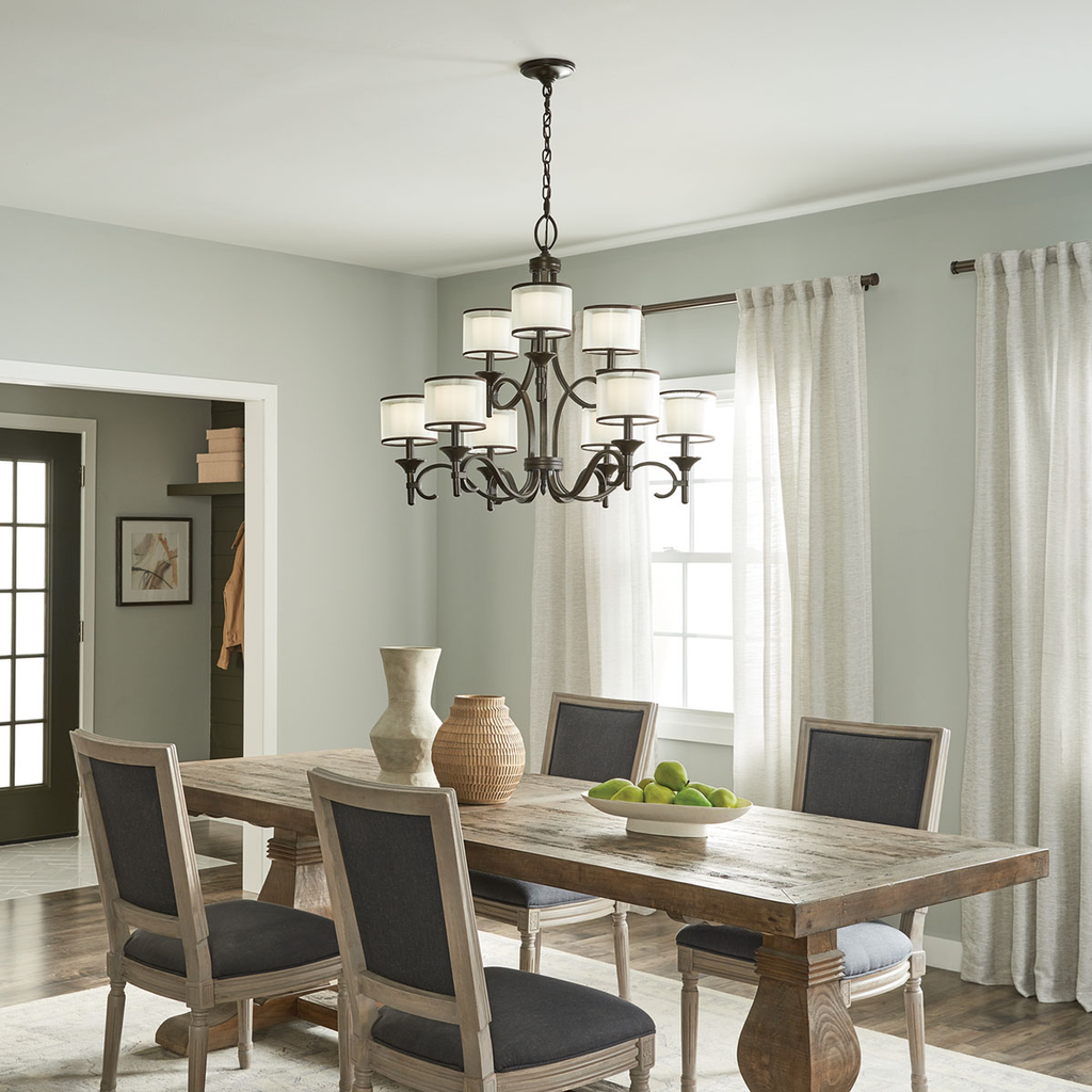 Product image for Kichler 42382MIZ Lacey™ 9 Light Chandelier Mission Bronze