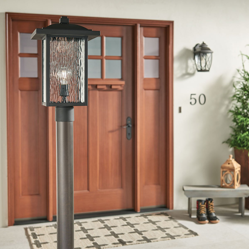 Product image for Kichler 49927BKT Capanna™ 1 Light Post Light Textured Black