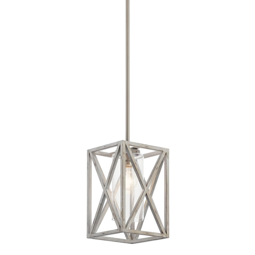 Product image for Kichler 44083DAW Moorgate™ 1 Light Mini Pendant Distressed Antique White