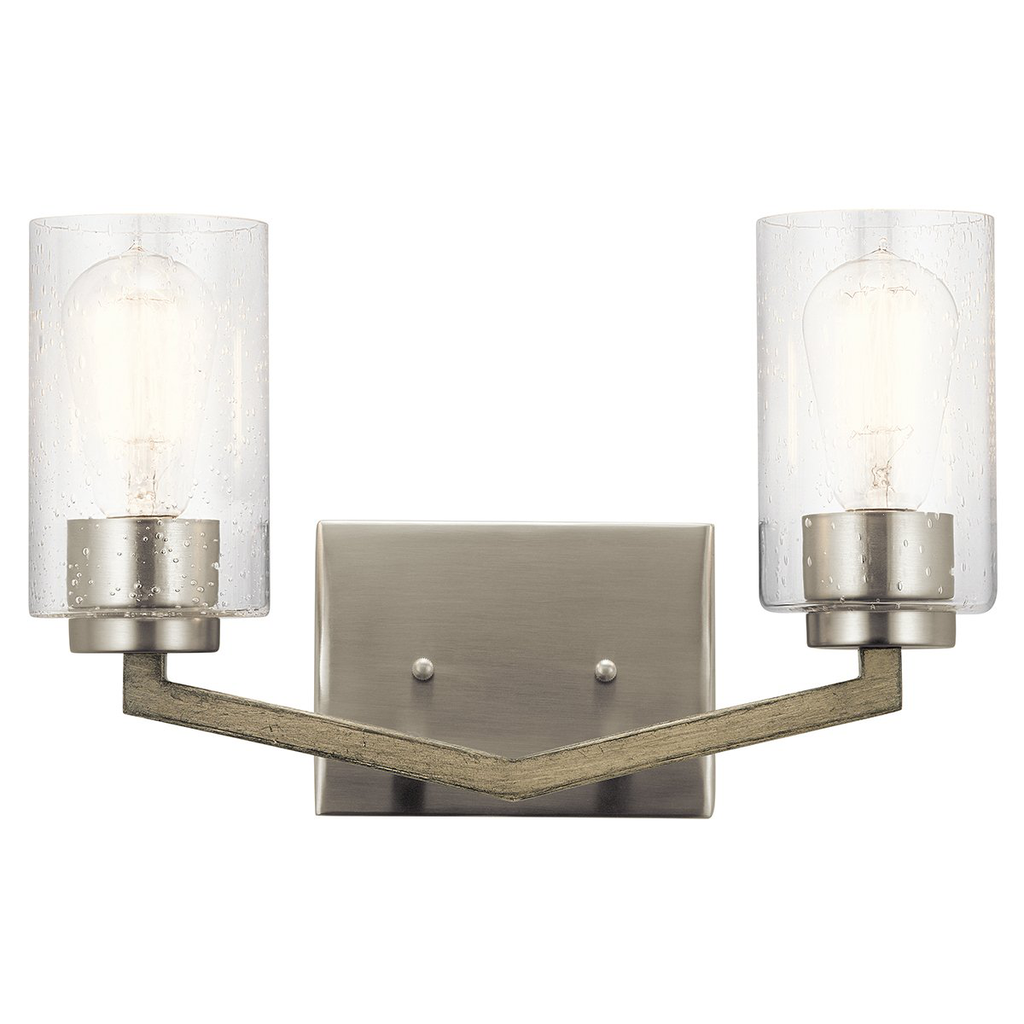 Product image for Kichler 45033DAG Deryn™ 14.5" 2 Light Vanity Light Distressed Antique Grey