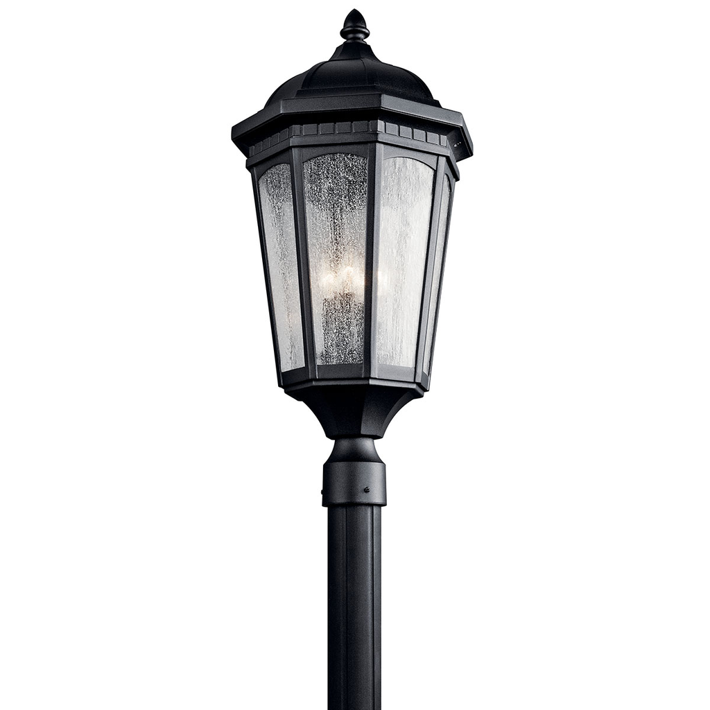 Product image for Kichler 9533BKT Courtyard™ 3 Light Post Light Textured Black