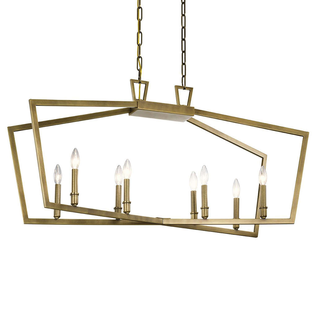 Product image for Kichler 43494NBR Abbotswell 42" 8 Light Linear Chandelier Natural Brass