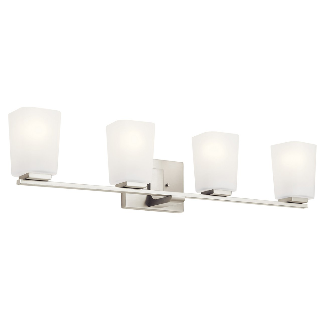 Product image for Kichler 55018NI Roehm™ 4 Light Vanity Light Brushed Nickel