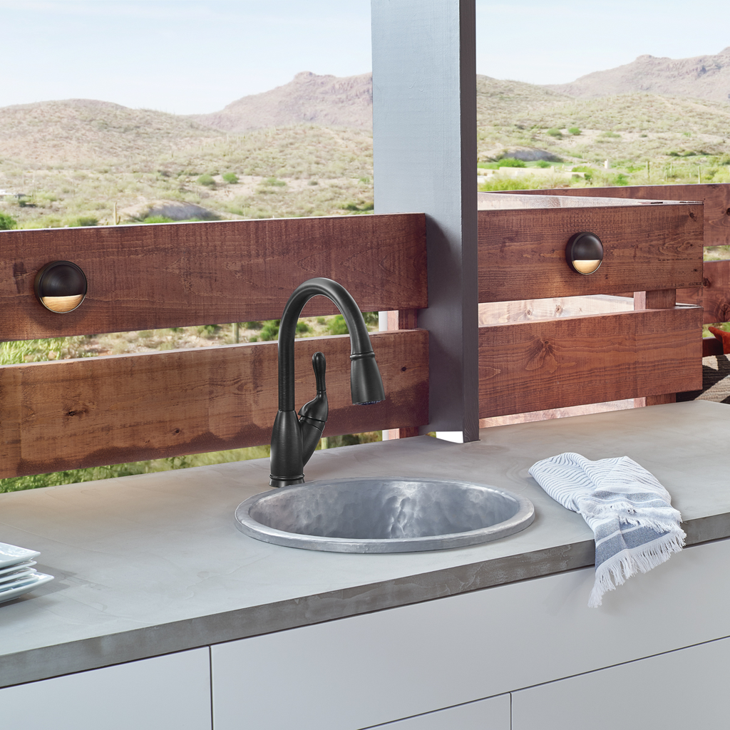 Product image for Kichler 15477CBR 12V Brass Deck Light Centennial Brass