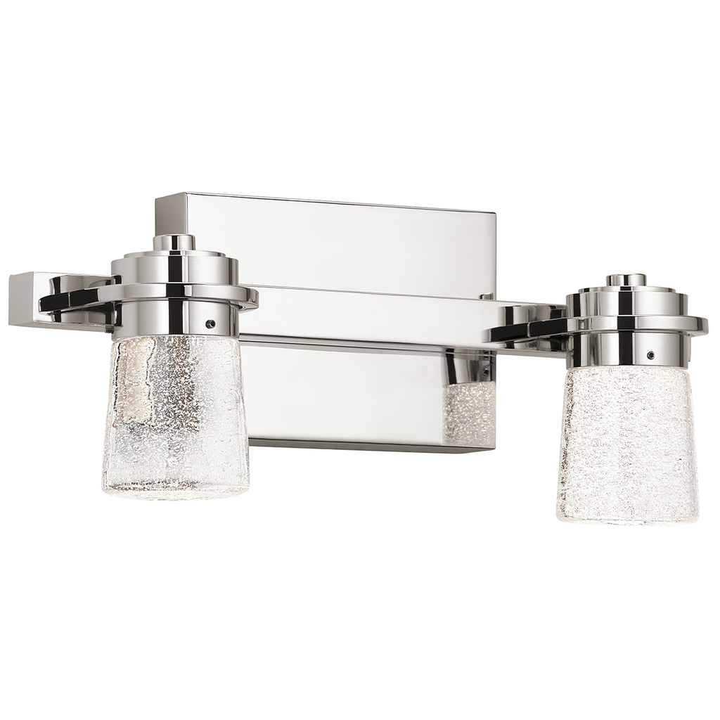 Product image for Kichler 85069PN Vada 3000K LED 2 Light Vanity Light Polished Nickel
