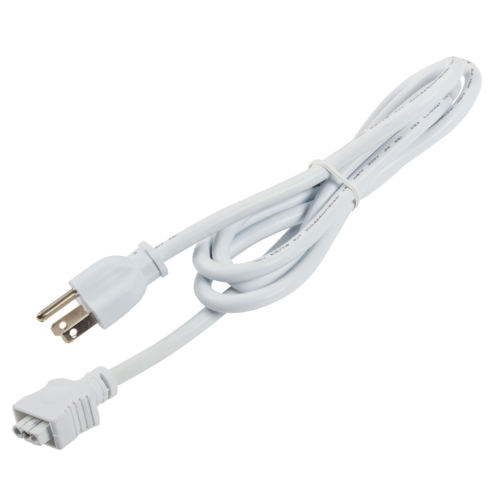 Product image for Kichler 6UCORDWH 4U/6U Under Cabinet 3-Prong Cord White