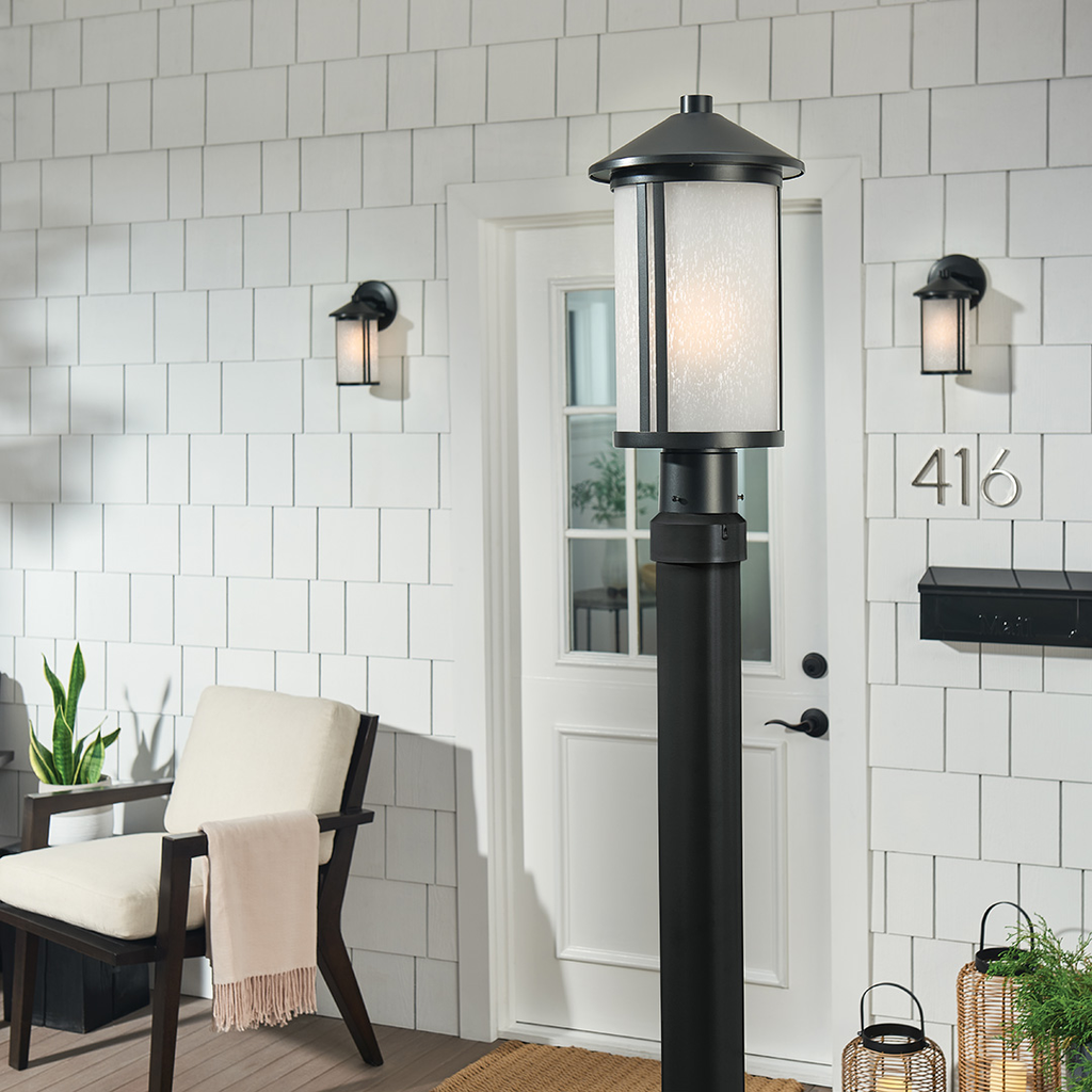 Product image for Kichler 59101BK Lombard 17.25" 1 Light Post Lantern Black