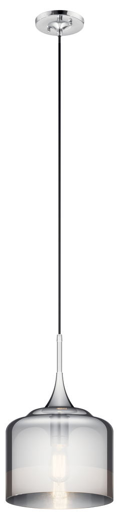 Product image for Kichler 43354CH Tabot 16.75" 1 Light Pendant Chrome