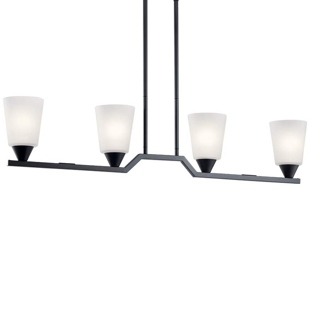 Product image for Kichler 52233BK Skagos™ 4 Light Linear Chandelier Black