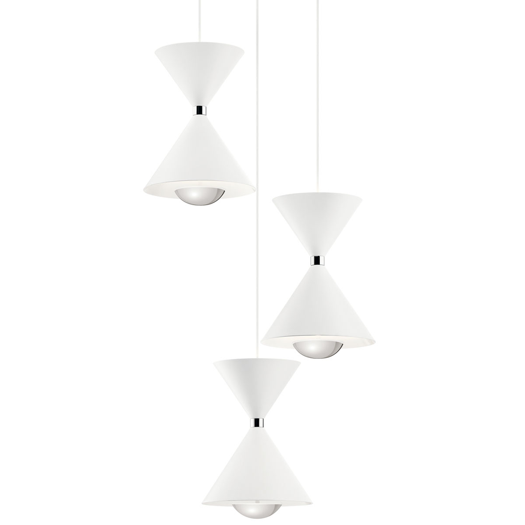 Product image for Kichler 84114MWH Kordan™ 17.25" 3 LED Light Pendant Cluster Matte White