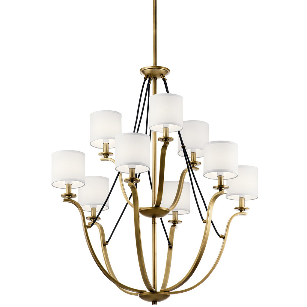 Product image for Kichler 43534NBR Thisbe™ 33" 9 Light 2 Tier Chandelier Natural Brass