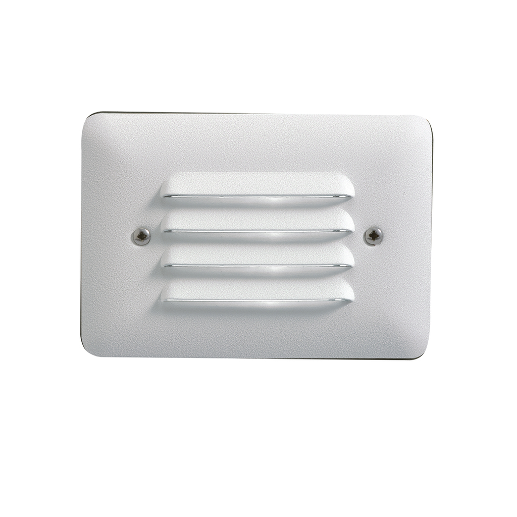 Product image for Kichler 15782WHT30R 3000K Louvered LED Mini Step Light in Textured White
