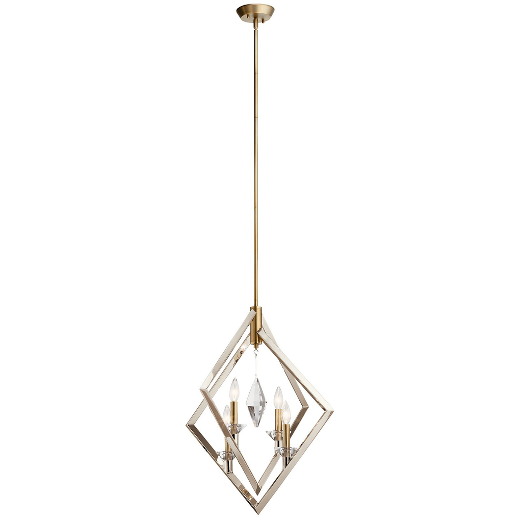 Product image for Kichler 43051PN Layan™ 4 Light Pendant Polished Nickel