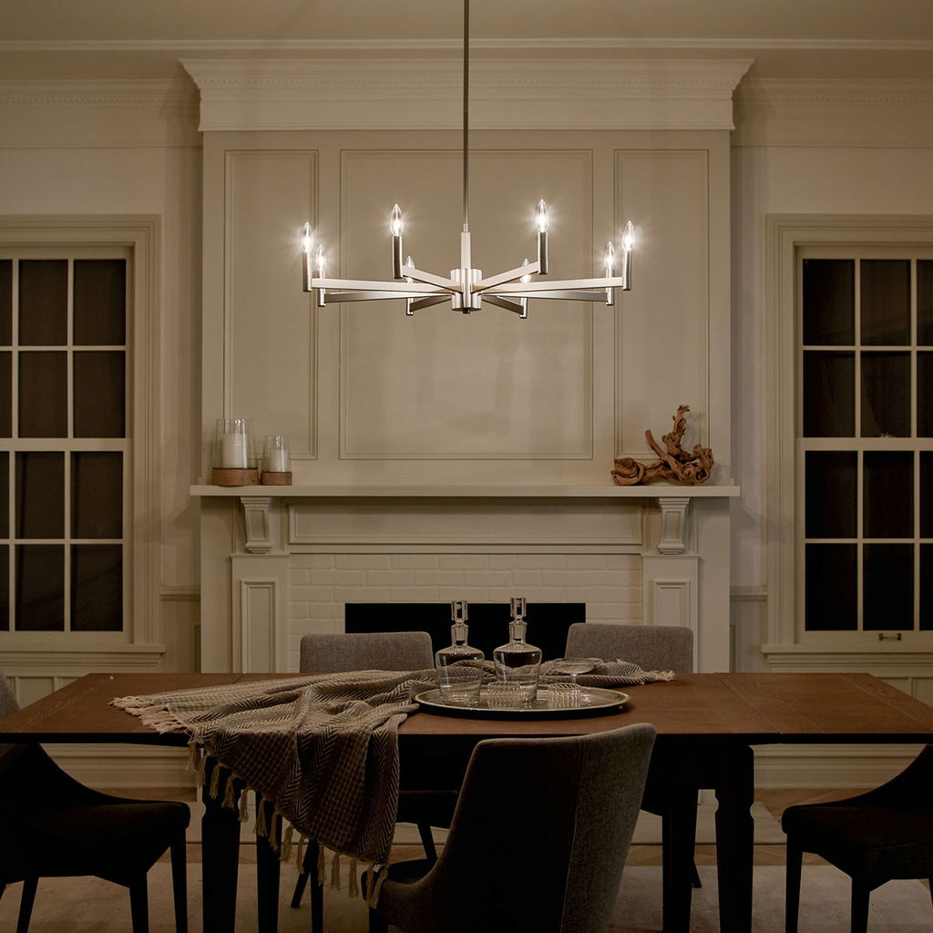Erzo™ 8 Light Chandelier Satin Nickel