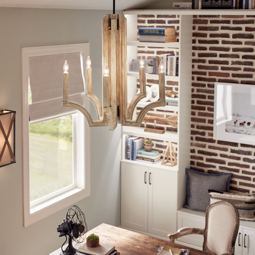 Product image for Kichler 44260AVI Botanica 5 Light Chandelier Anvil Iron