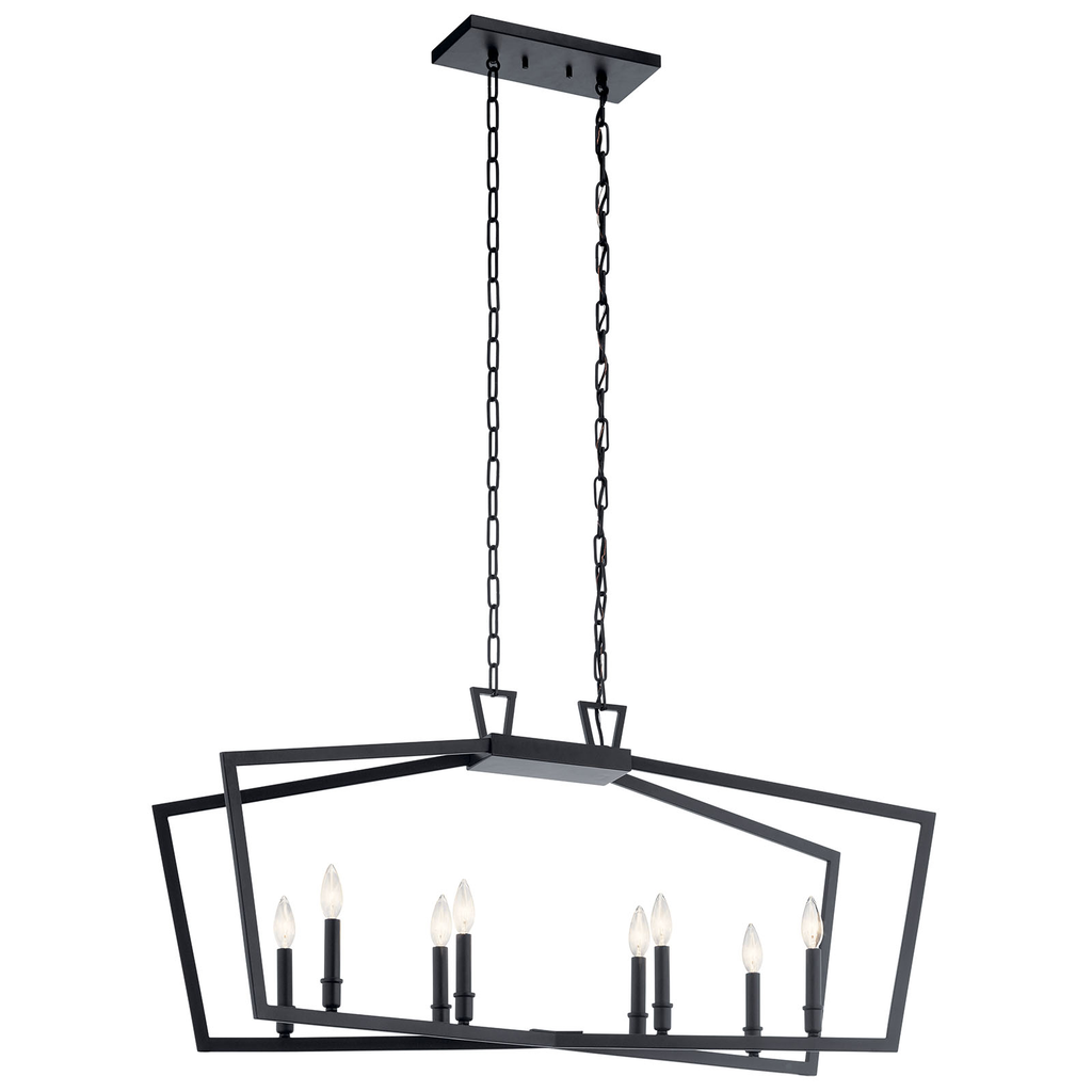 Product image for Kichler 43494BK Abbotswell™ 8 Light Linear Chandelier Black