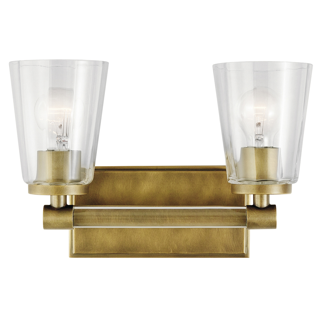 Product image for Kichler 45867NBR Audrea™ 2 Light Vanity Light Natural Brass