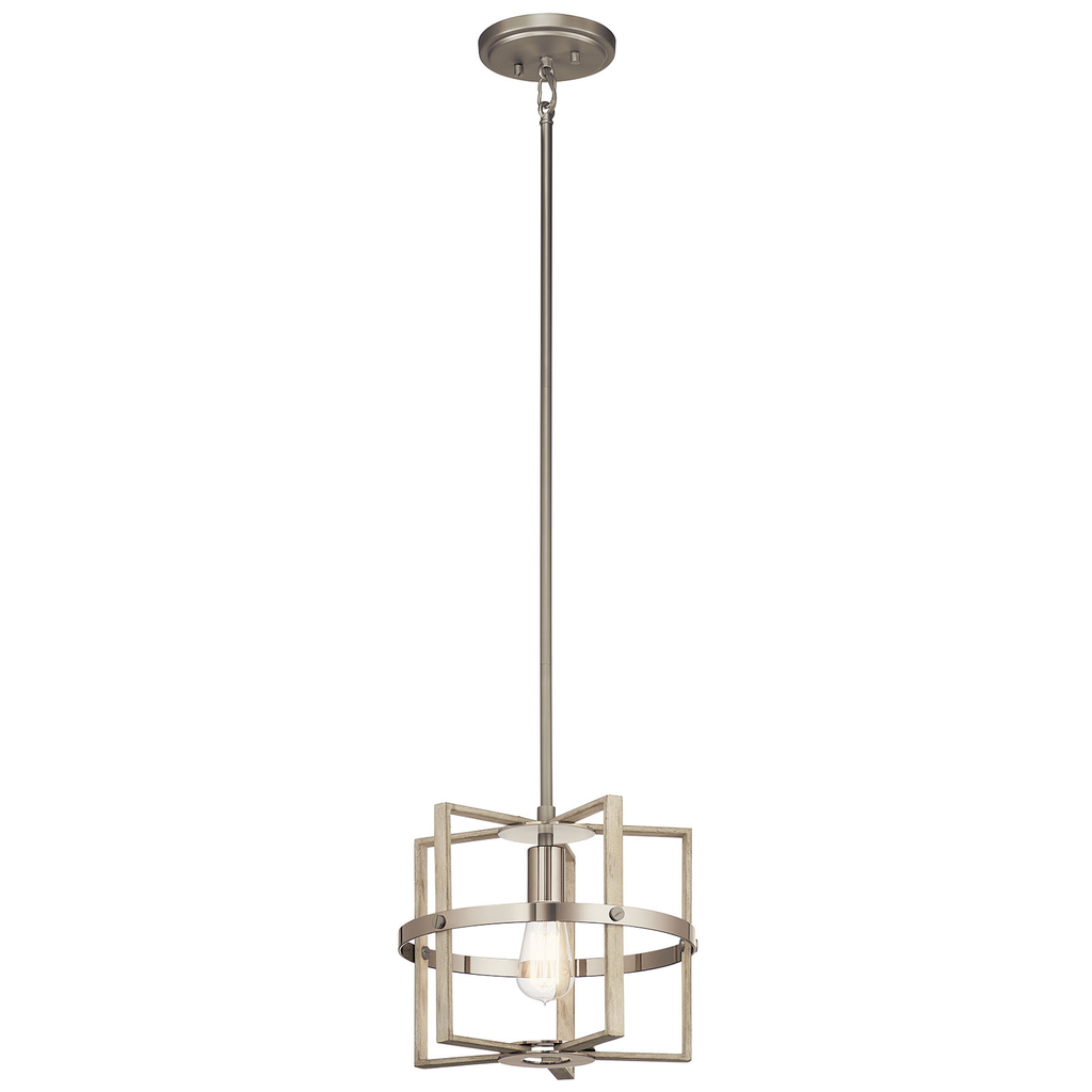 Product image for Kichler 44291WWW Peyton 1 Light Pendant White Washed Wood