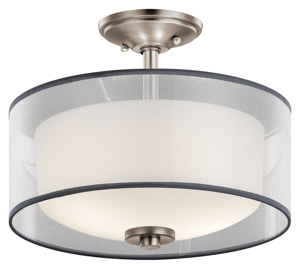 Product image for Kichler 43154AP Tallie™ 2 Light Semi Flush Antique Pewter