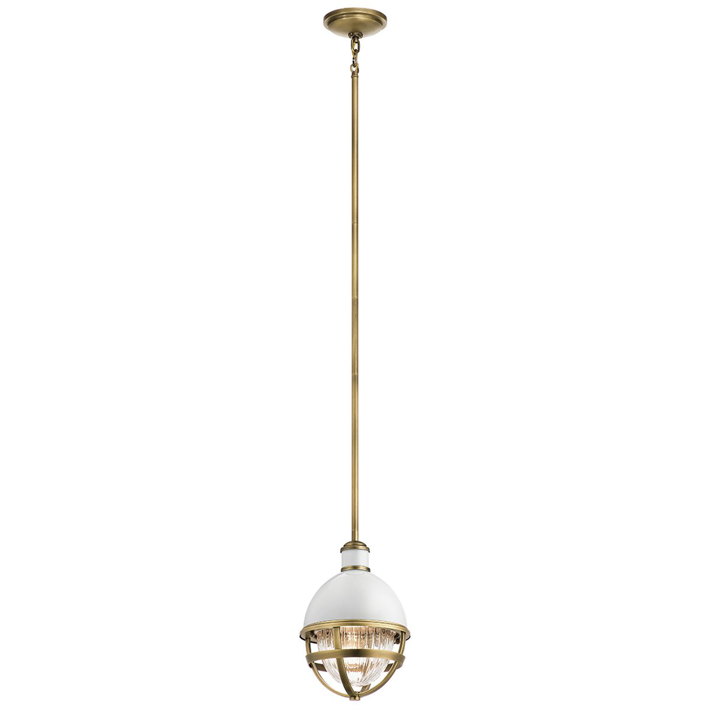Product image for Kichler 43011NBR Tollis™ 12.5" 1 Light Mini Pendant Natural Brass