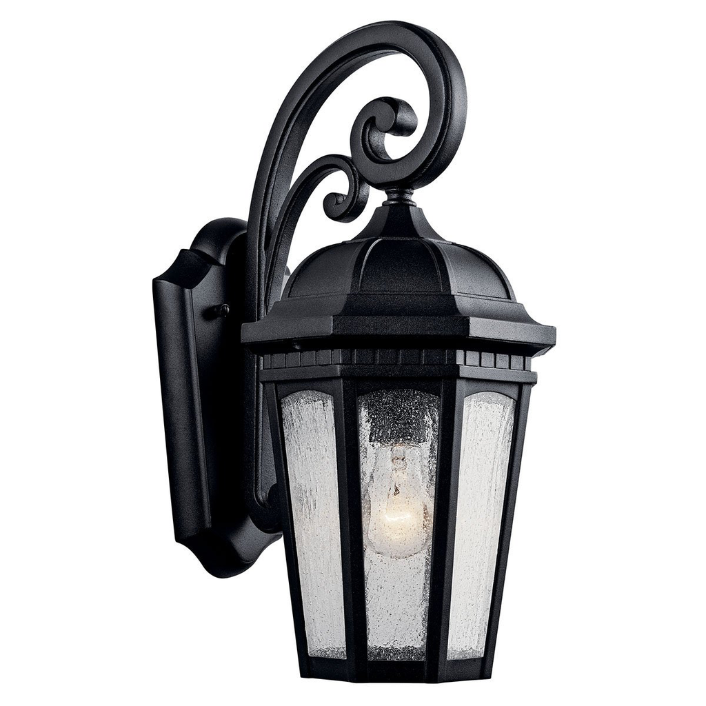 Kichler 9033BKT Courtyard™ 17.75" 1 Light Wall Light Textured Black Product image for Kichler 9033BKT Courtyard™ 17.75" 1 Light Wall Light Textured Black