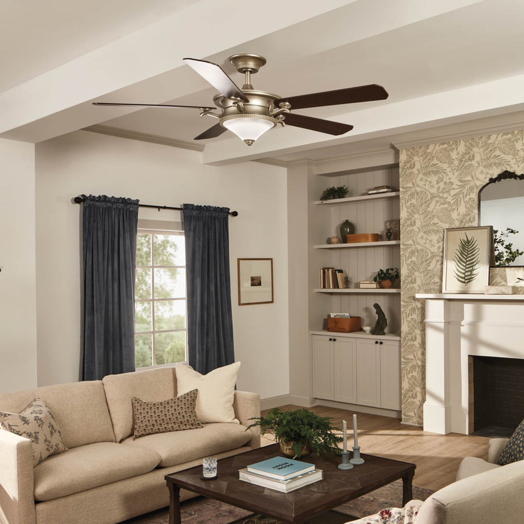 Product image for Kichler 300370NI 60" Rise Ceiling Fan Brushed Nickel