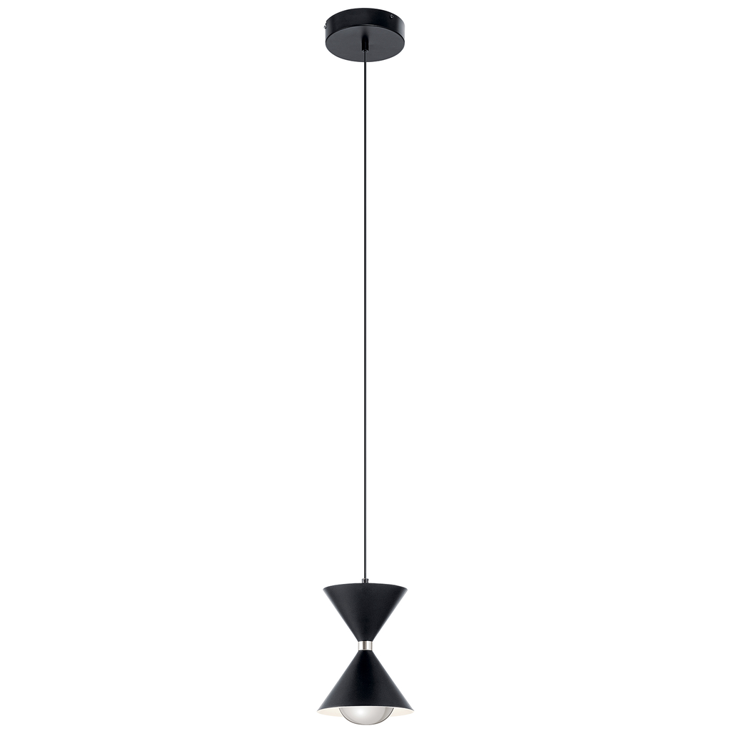 Product image for Kichler 84130 Kordan 9" 1 Light LED Mini Pendant Matte Black