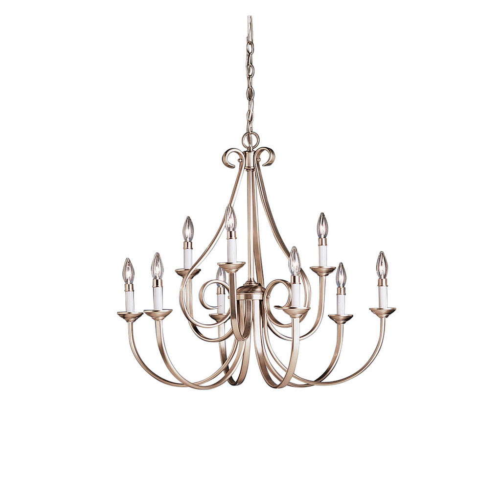 Product image for Kichler 2031NI Dover™ 9 Light 2 Tier Chandelier Brushed Nickel