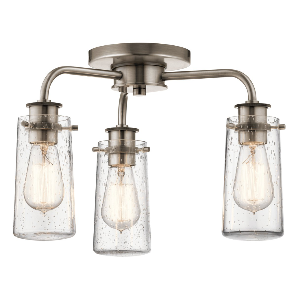 Product image for Kichler 43057CLP Braelyn™ 3 Light Convertible Chandelier Classic Pewter